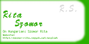 rita szomor business card